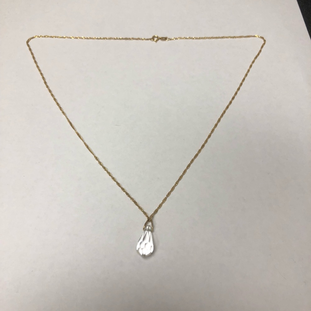 Crystal Pendant Necklace with Gold Chain